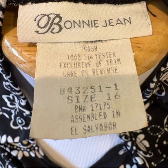 NWT Paisley Floral Monochrome Belted Stretch Dress Sz 16 - Picture 9 of 10